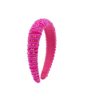 FULL GLASS BEAD HEADBAND fushia