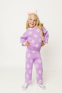 Lavender Daisy Knit Set