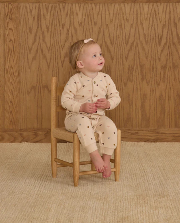 Button Down Jumpsuit || Hearts