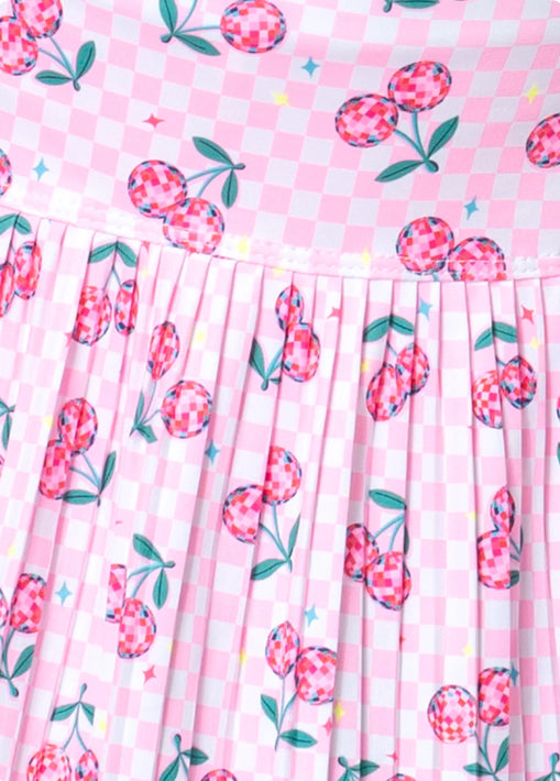 DISCO CHERRY PLT SKIRT