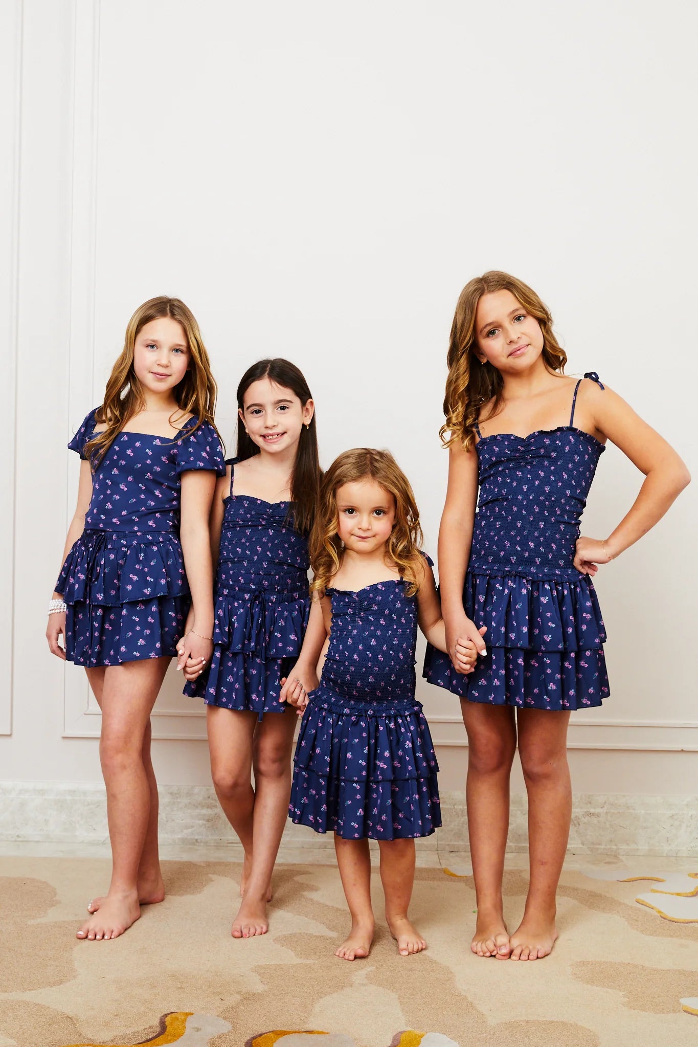 Willow Satin Navy Rose Skort