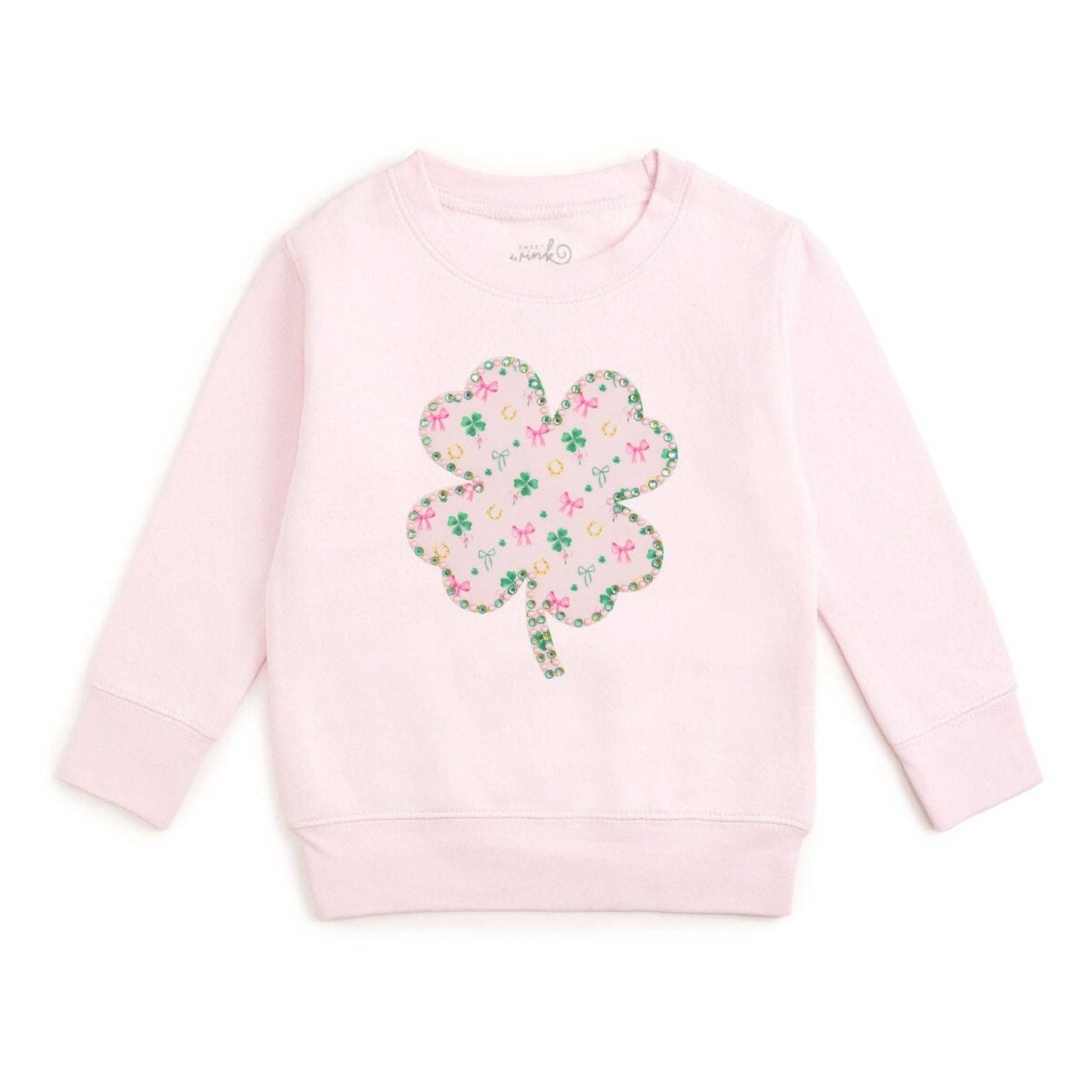 Ditsy Shamrock Patch St. Patrick's Day Sweatshirt - Kids