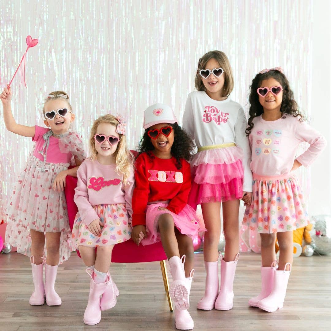 Candy Hearts Valentine's Day Tutu - Kids Dress Up Skirt:
