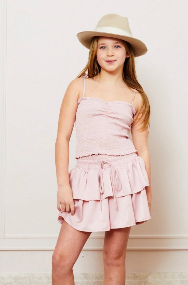 Willow Satin Ballet Pink Skort