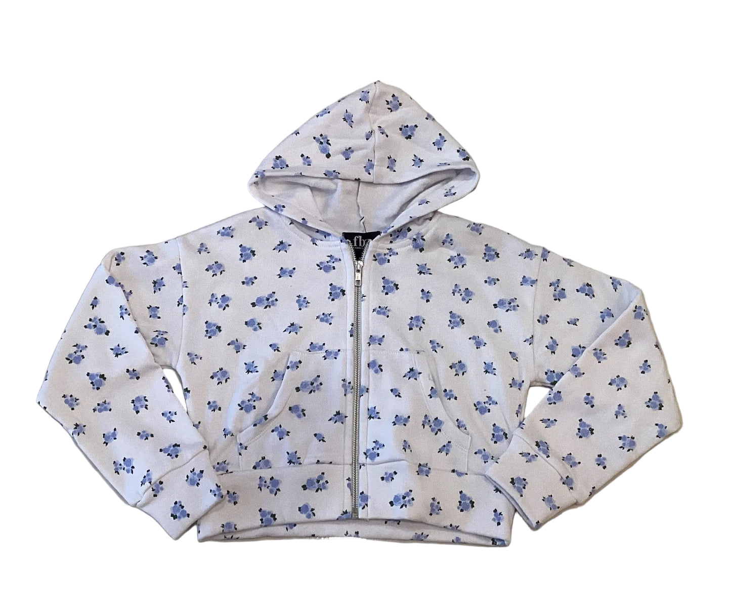 Flowers by Zoe JACKET WHITE BLUE ROSE