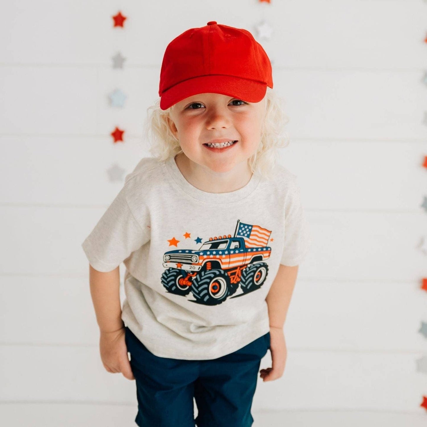 American Monster Truck Short Sleeve T-Shirt - Fourth of July