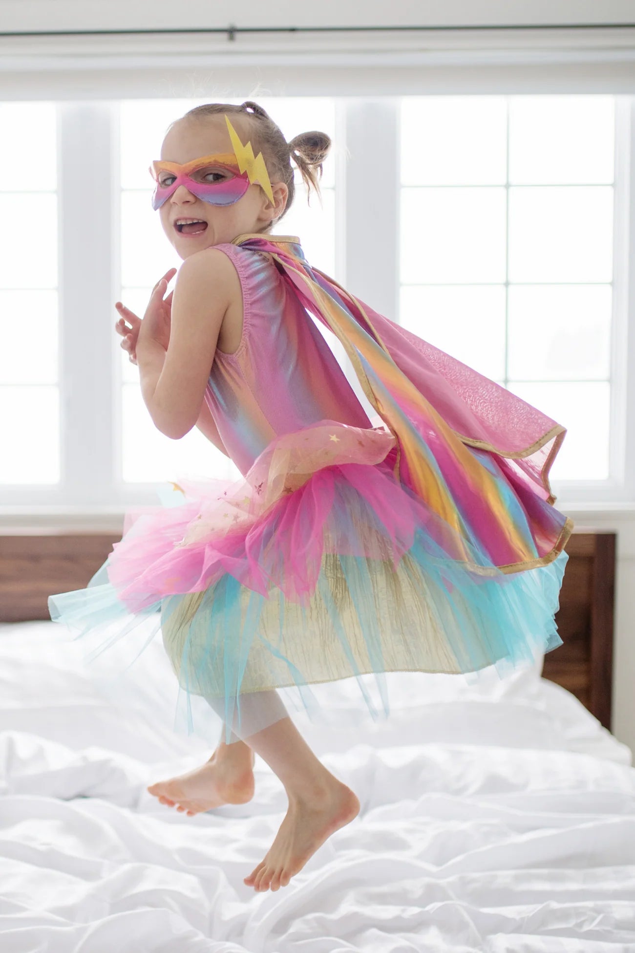 67855 Super-duper Tutu, Cape, & Mask, Pink/Gold, Size 4-6