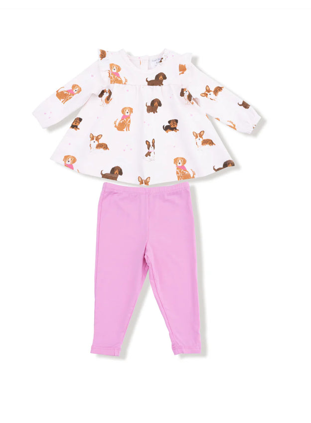 Best Friend Dogs - French Terry - Ruffle Top French Terry Tunic and Bamboo Legging