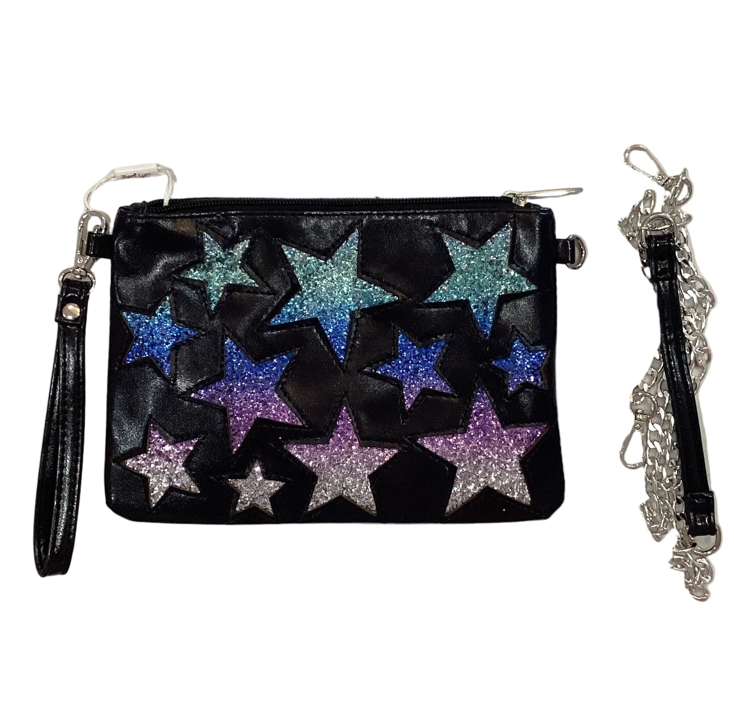 multi glitter star crossbody bag