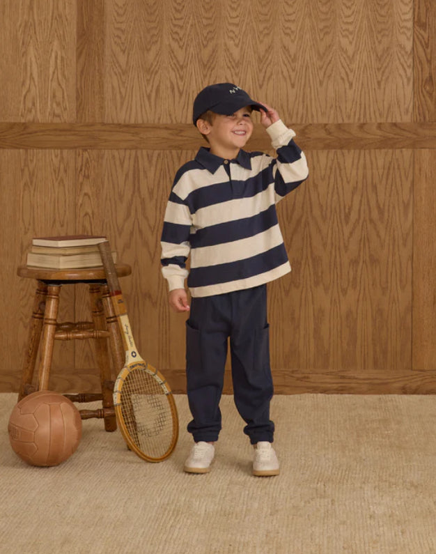 Rugby Polo Navy Stripe