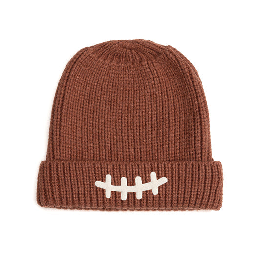 Football Lace Patch Beanie