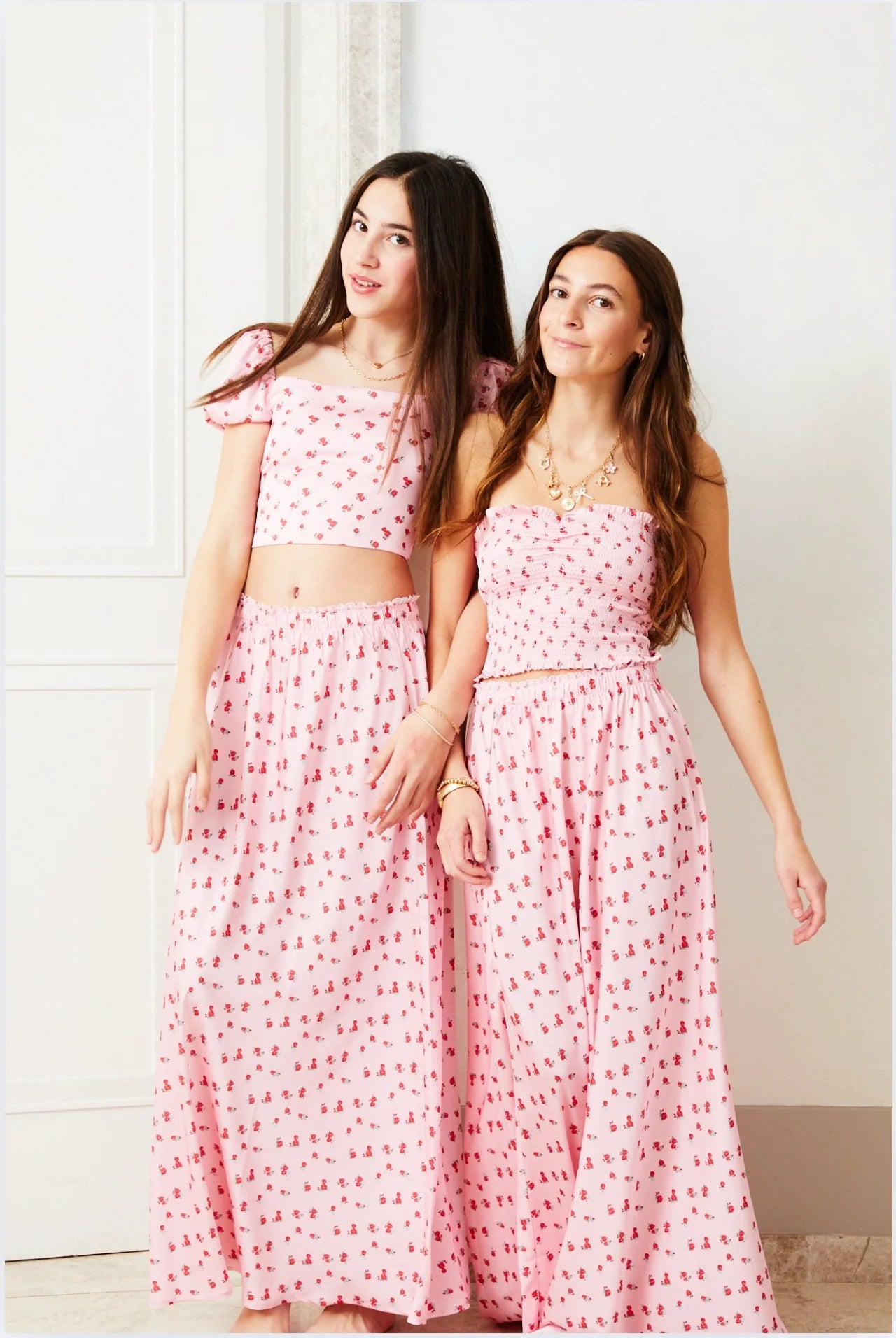Noa Satin Pink with Red Rose TIe Back