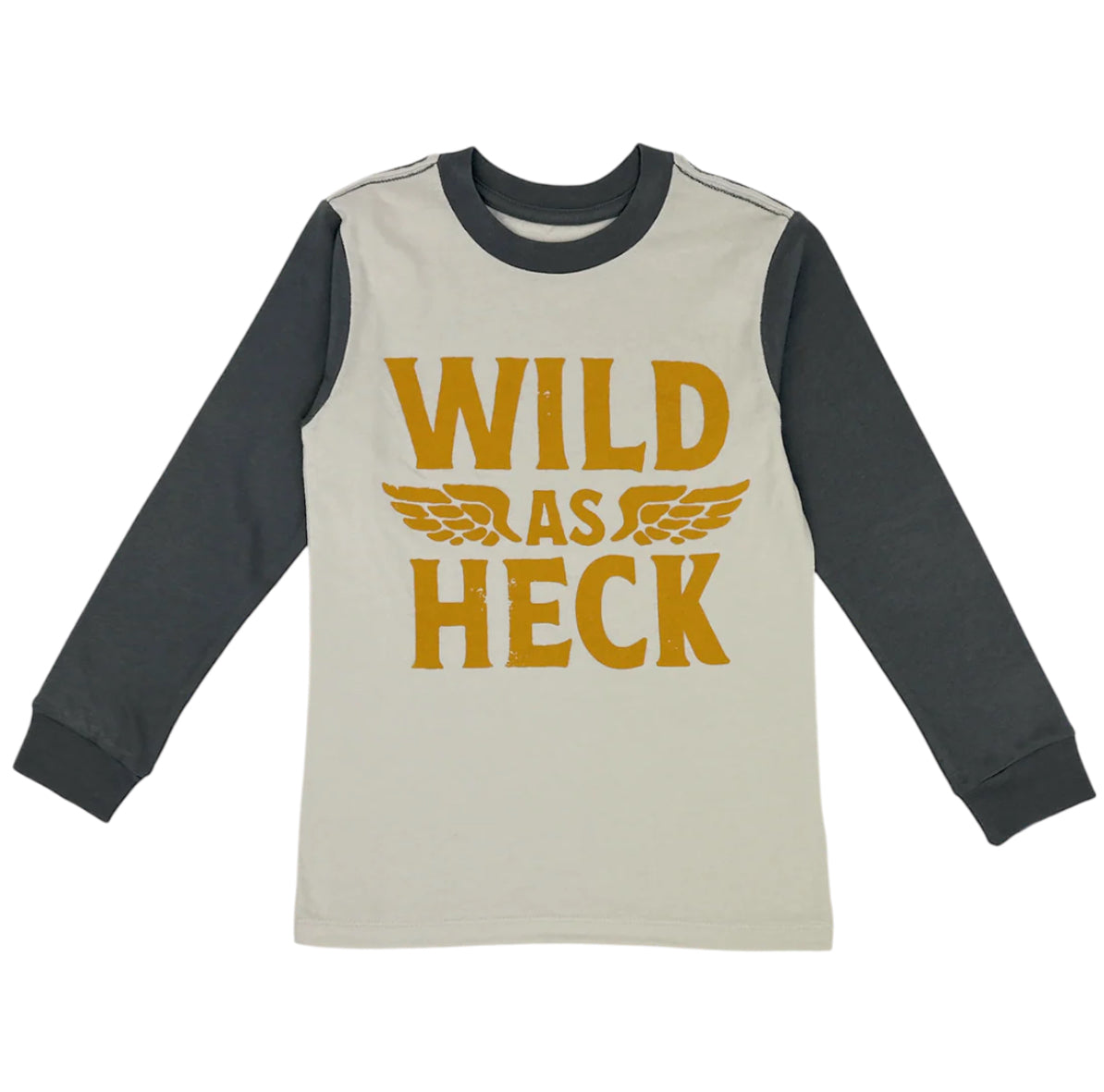 "WILD AS HECK" L/S SHIRT:NATURAL/VINT
