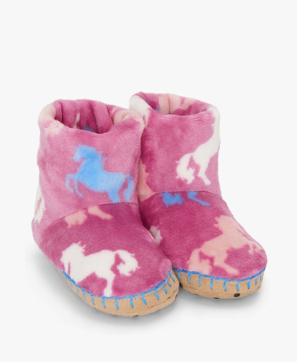 BEAUTIFU HORSES FUZZY FLEECE SLIPPERS