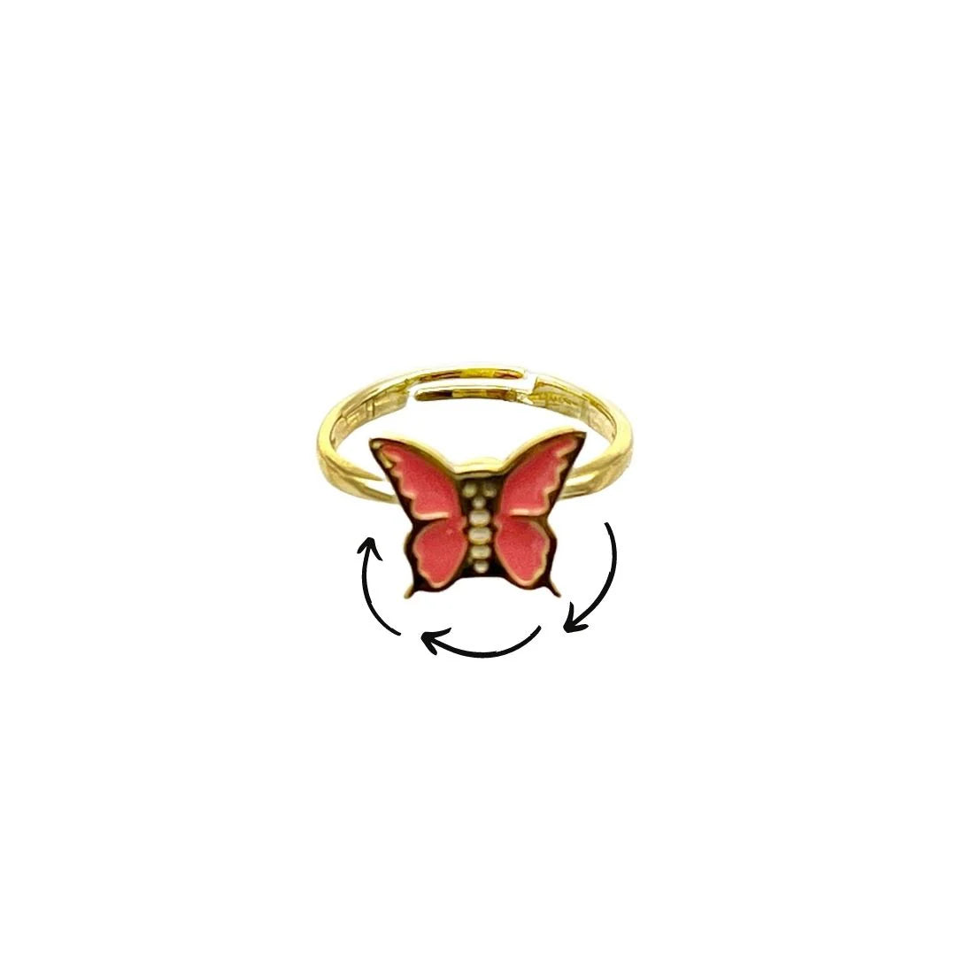 Butterfly fidget spinner ring
