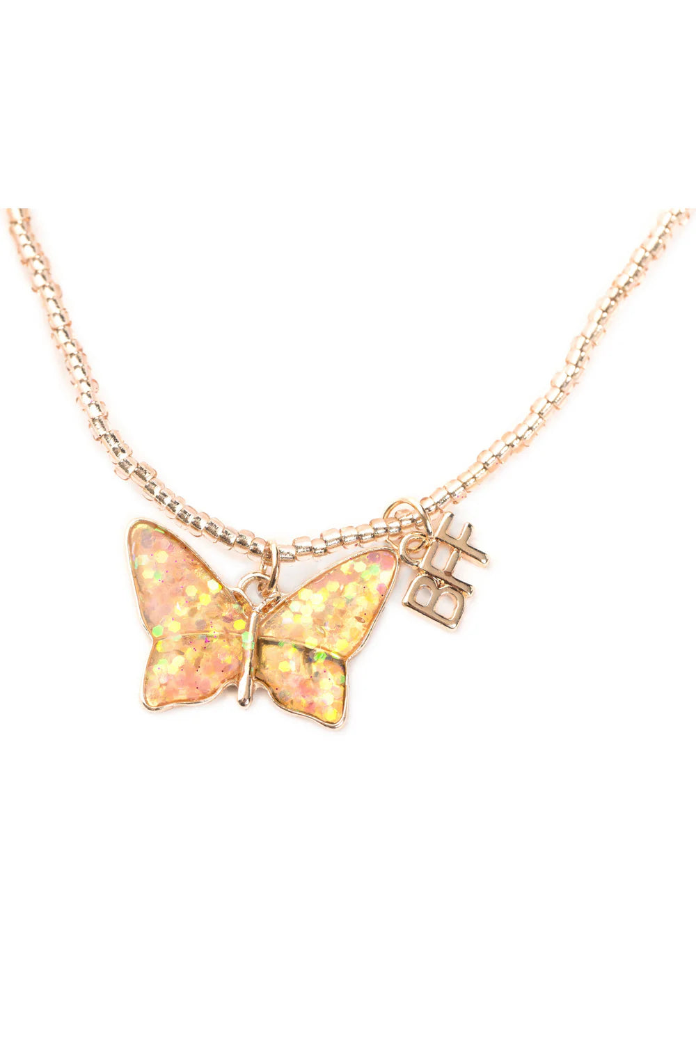 bff butterfly share and tear necklace