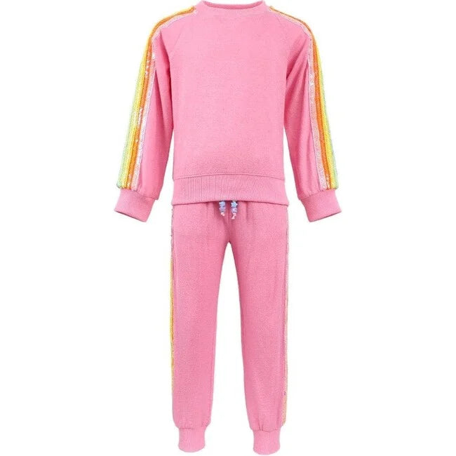 Pink Rainbow Sequin Set