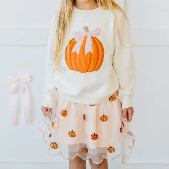 Pumpkin Sequin Scallop Tutu Skirt