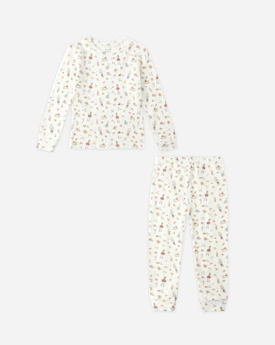 Organic Long John Pajamas || Festive