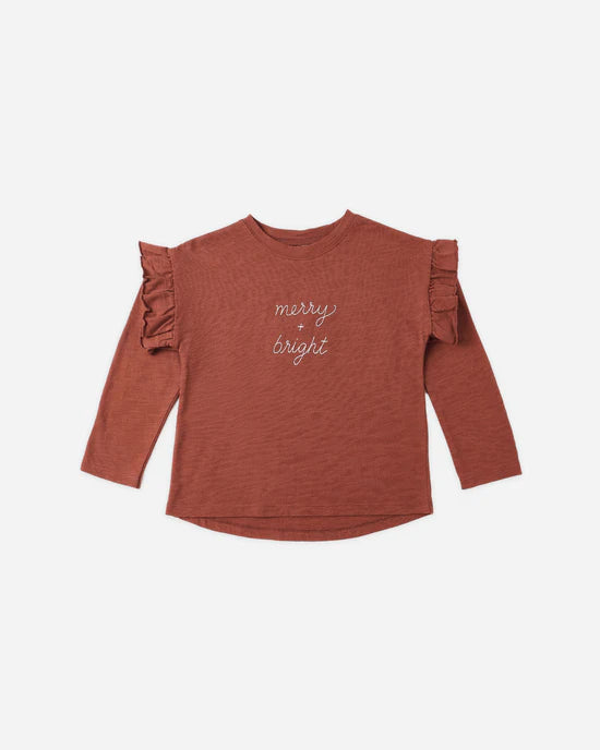 Ruffle Long Sleeve Tee || Merry + Bright