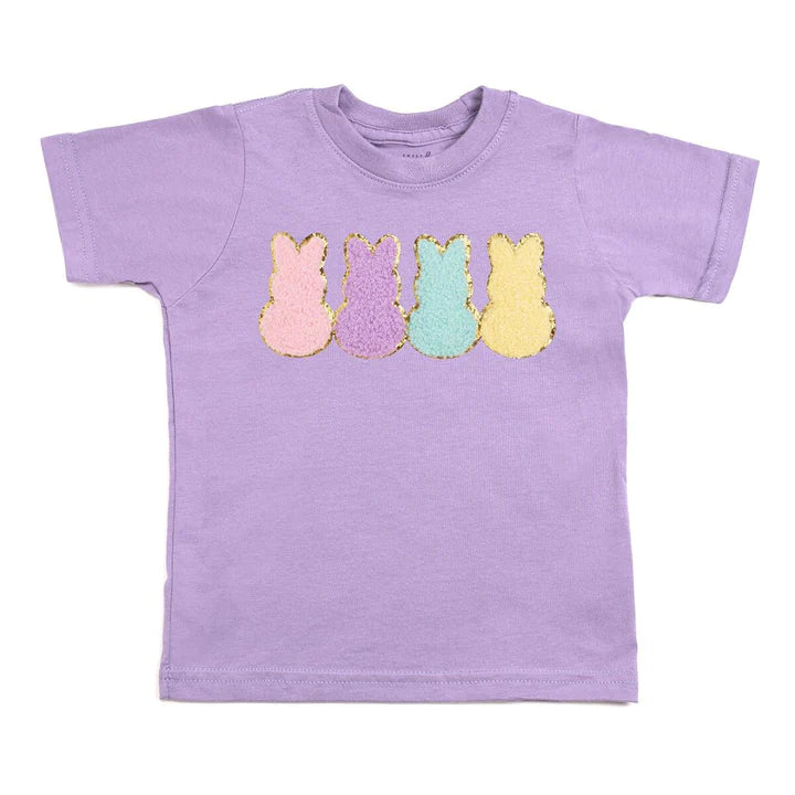 Easter Peeps Patch Short Sleeve T-Shirt- Lavender