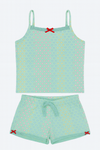 Aqua Heart Print Cami PJ Set