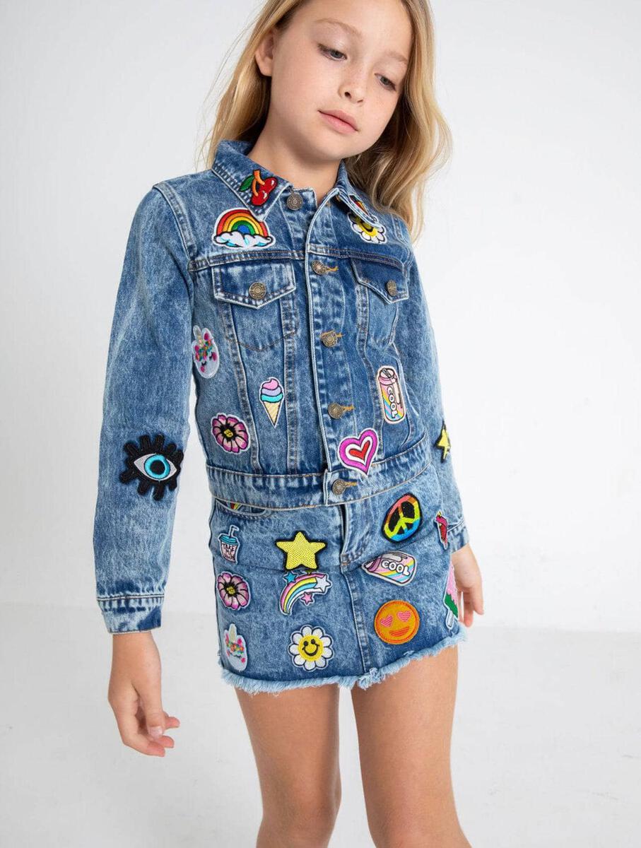 All About The Patch Crop Denim Jacket