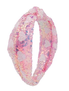 sequin heart knot headband