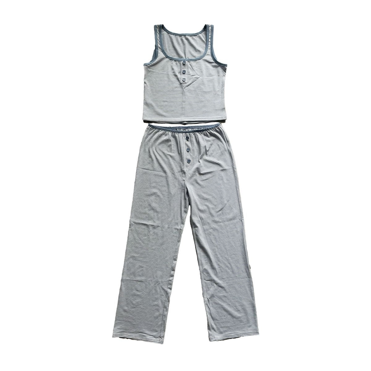 PIN STRIPE TANK AND PANT LOUNGE SET