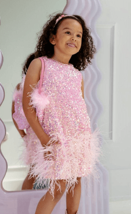 Sequin Feather Pretty Dress