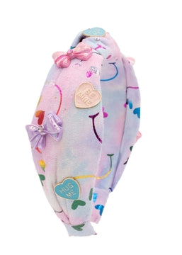 SWEET HEART AND BOW CHARM SHIM SMILE KNOT HEADBAND
