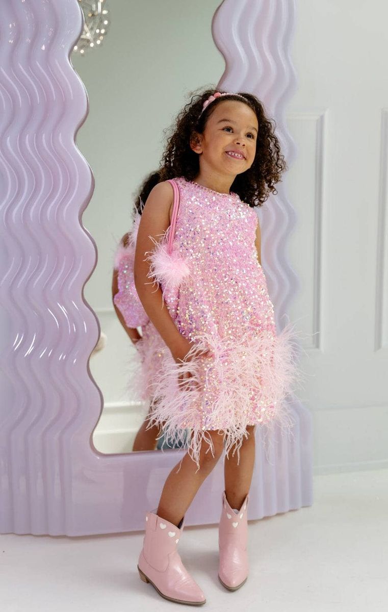 Sequin Feather Pretty Dress