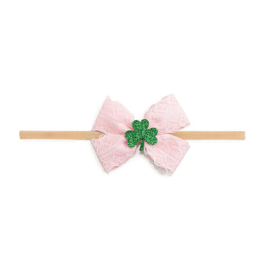 Shamrock Lace St. Patrick's Day Bow Baby Headband - Hair