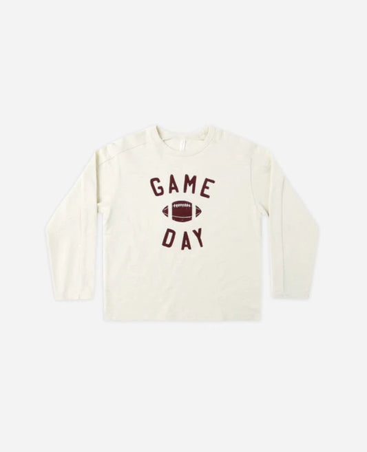 LONG SLEEVE PANELED TEE || GAME DAY NATURAL