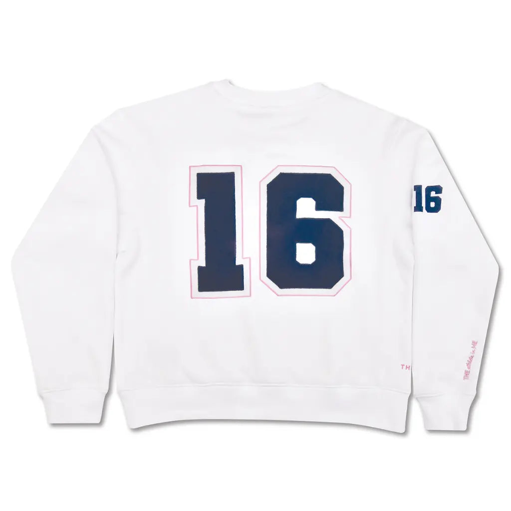 THEME VARSITY WHITE SWEATSHIRT