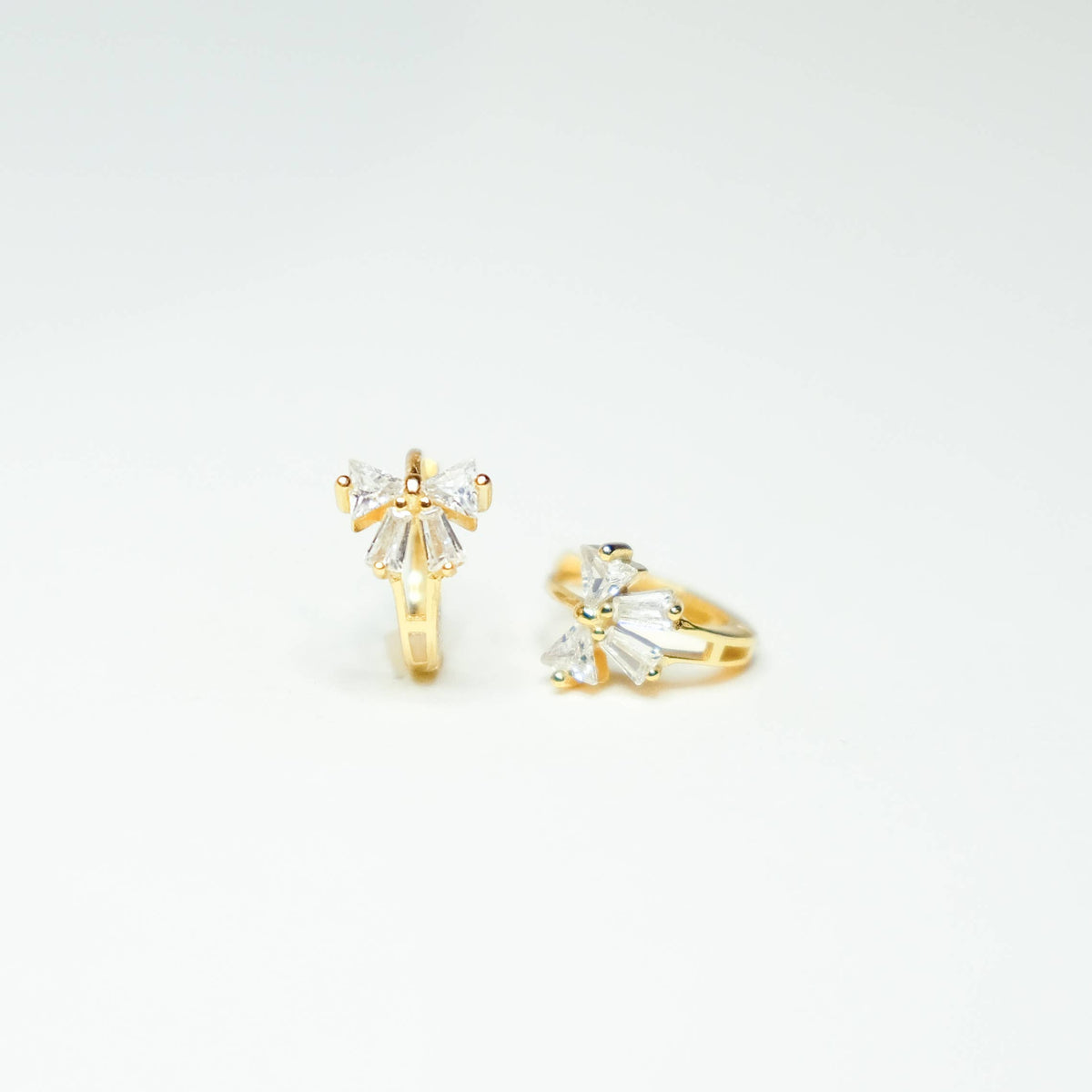 Coquette Crystal Bow Huggie Earring