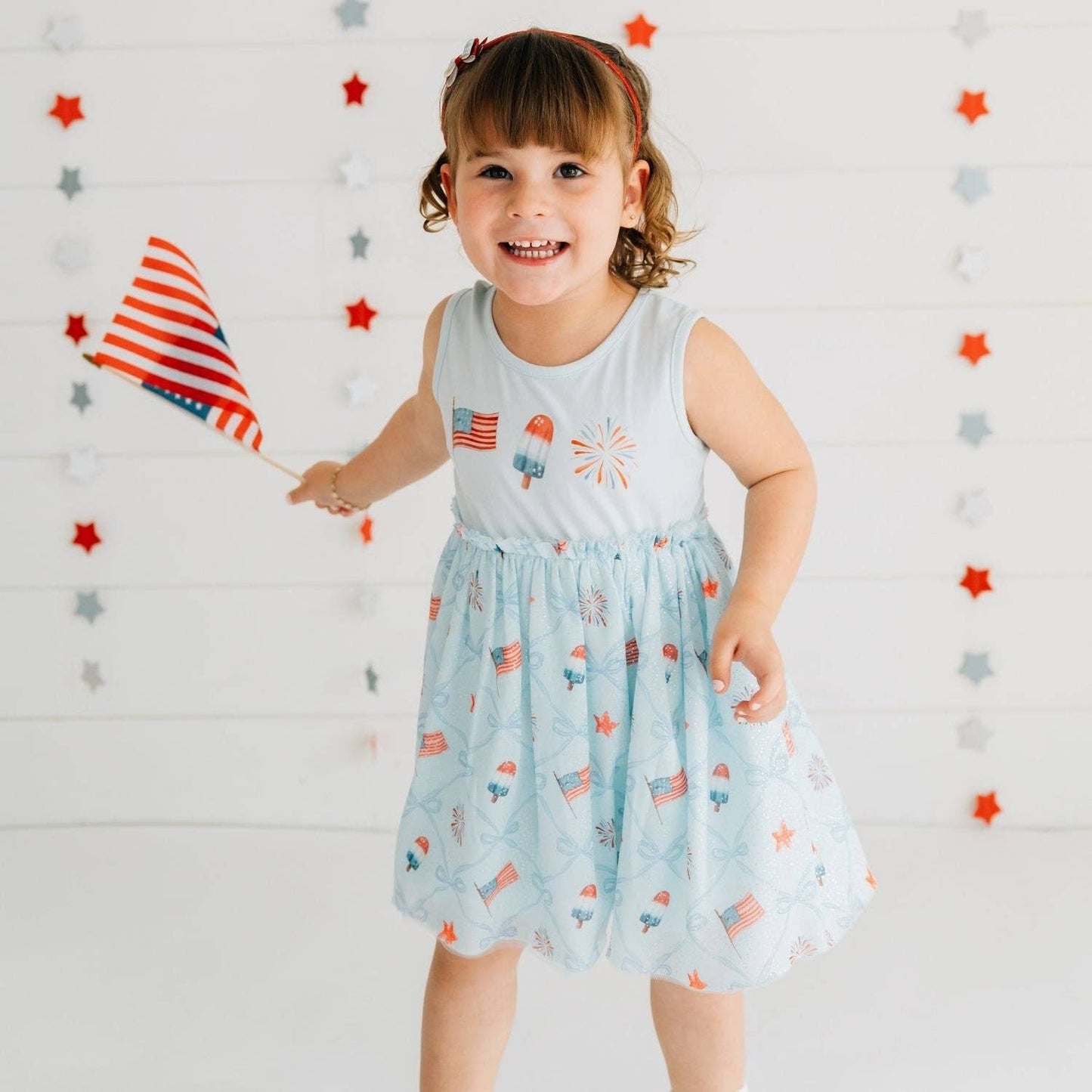 Patriotic Trellis Tank Tutu Dress - Fourth of July - Kids