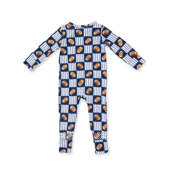 Football Patchwork - 2 Way Zipper Footie