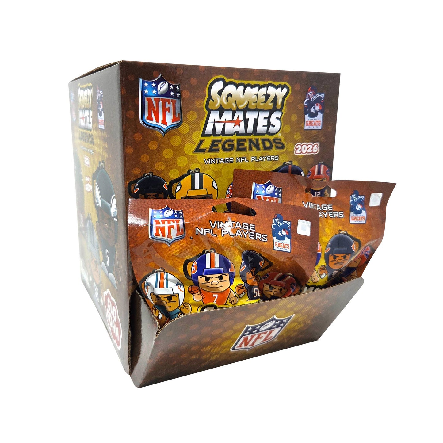 NFL SqueezyMates Legends Gravity Feed Display 2026