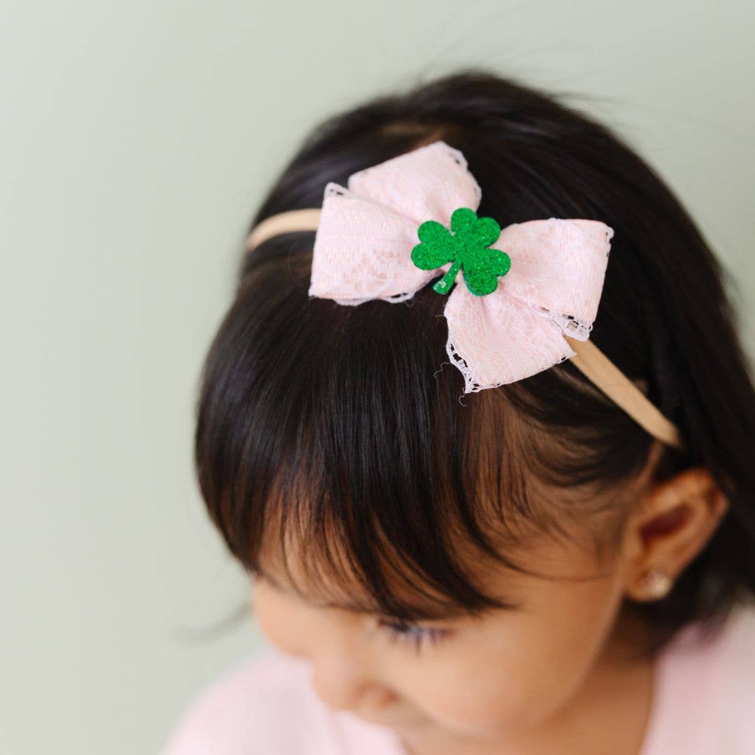 Shamrock Lace St. Patrick's Day Bow Baby Headband - Hair