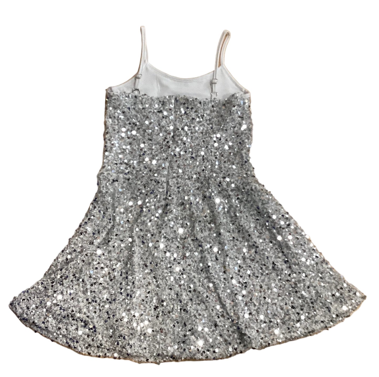 FLOWERS BY ZOE Silver Sequin Dress
