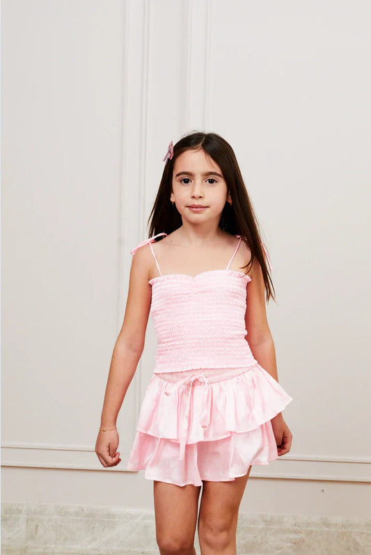 Willow Pastel Pink Satin Skort