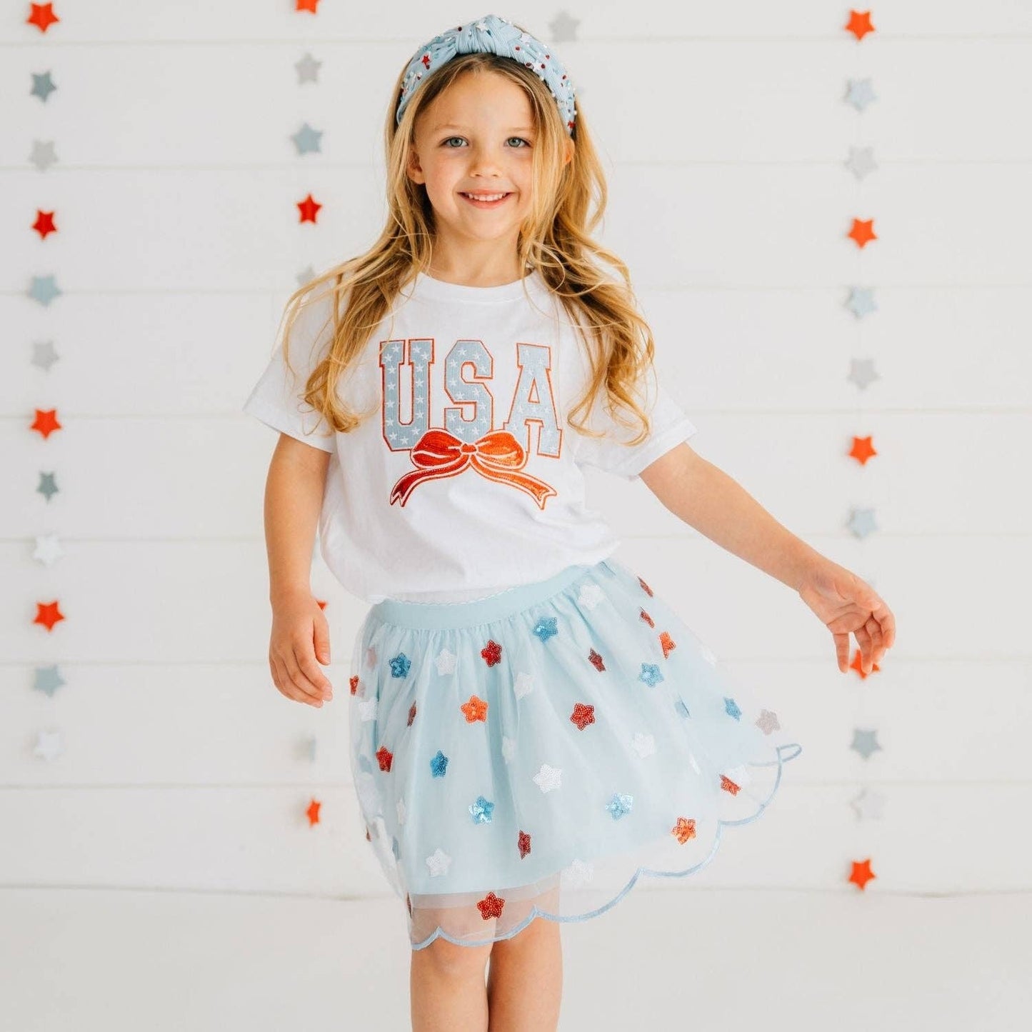 USA Sequin Stars Tutu Skirt - Fourth of July - Kids Clothing