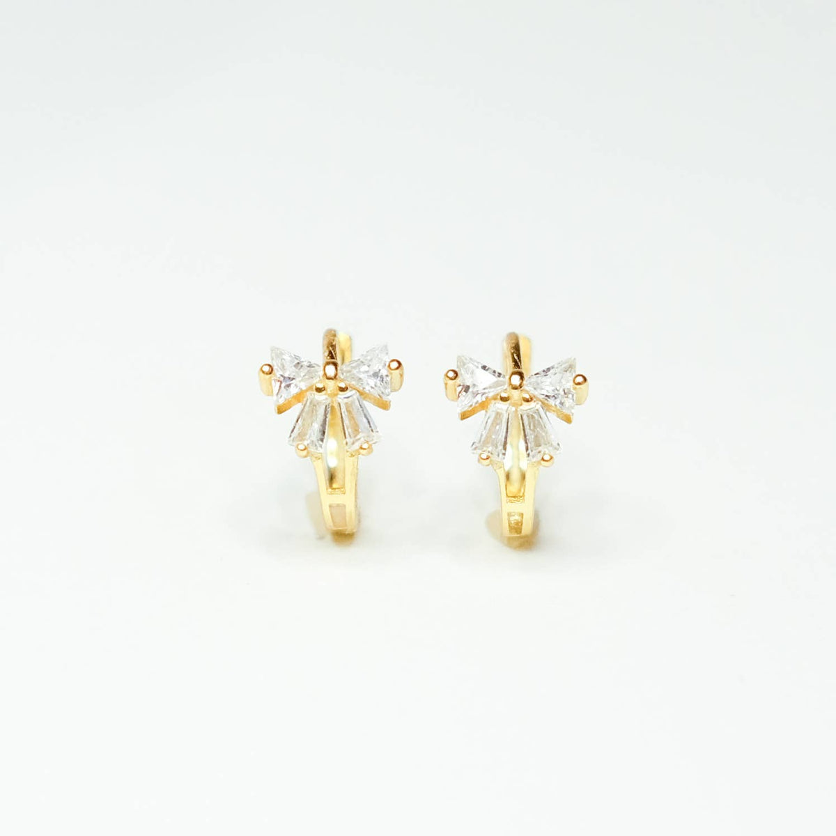 Coquette Crystal Bow Huggie Earring