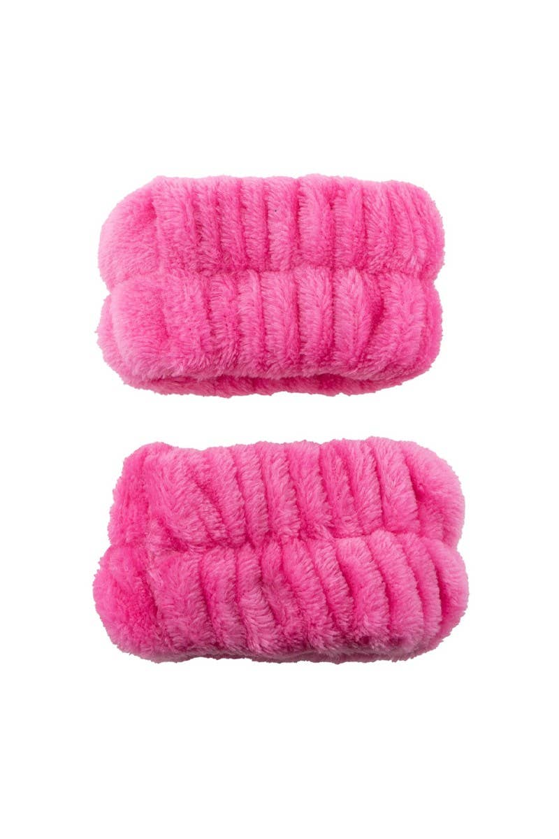 CALA 69137 Hot Pink Spa Headband & Wristband Set - 6 pc