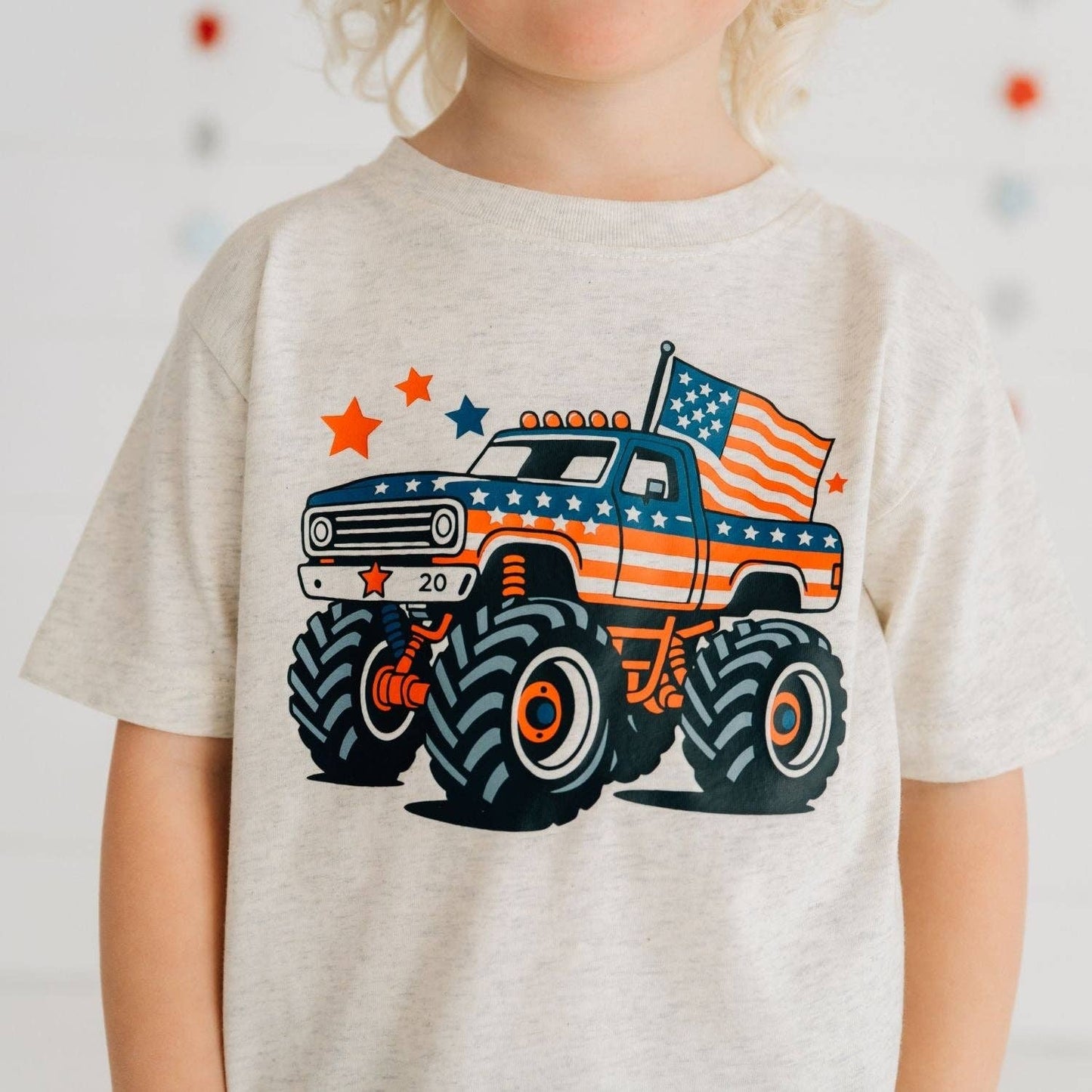American Monster Truck Short Sleeve T-Shirt - Fourth of July