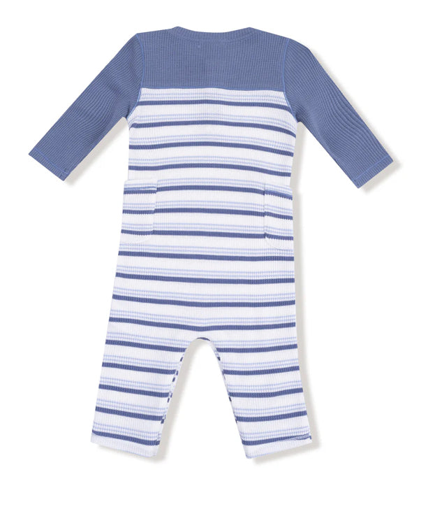 Vintage Stripe - Blue - Romper W/ Contrast Sleeves