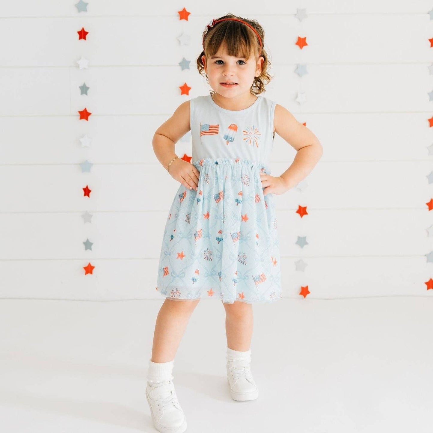 Patriotic Trellis Tank Tutu Dress - Fourth of July - Kids