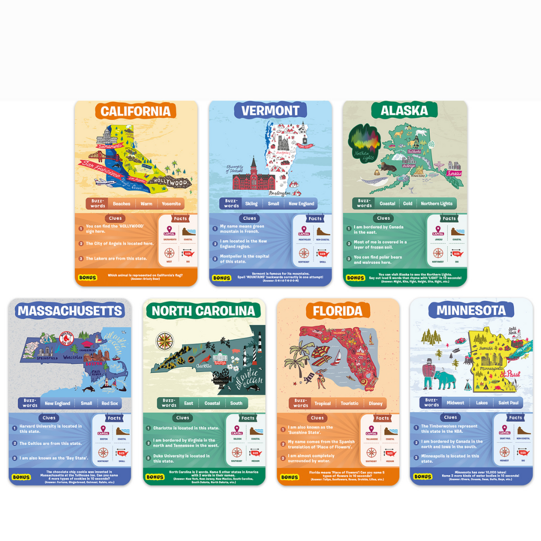 Skillmatics Guess in 10 States of America Card Game