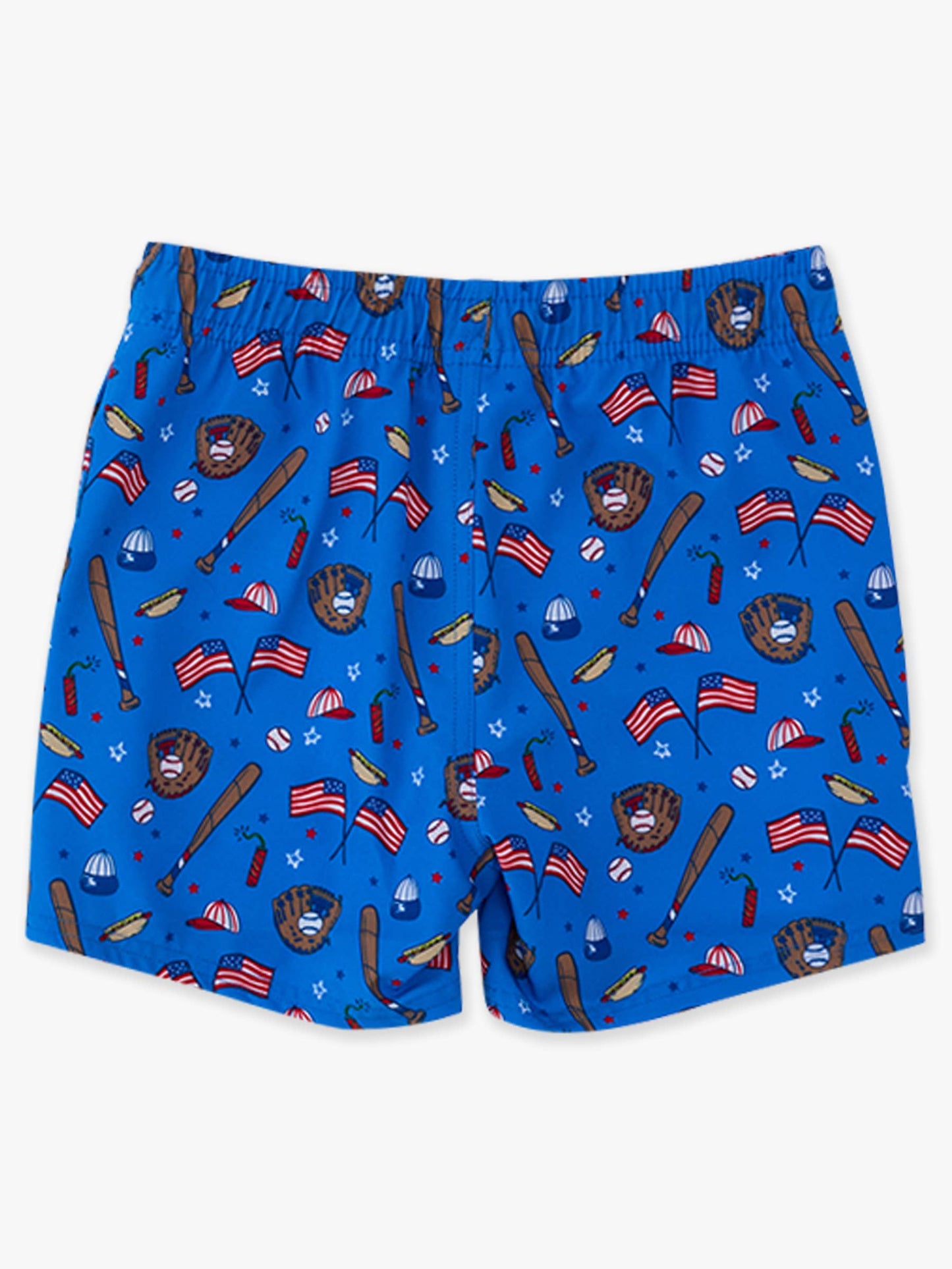 Boys Blue Stars & Strikes Baseball Performance Hybrid Swim Trunks